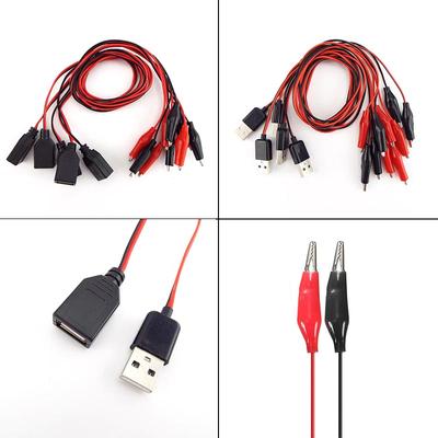 5 шт./лот тестовые зажимы типа «крокодил» зажим к USB-разъему «папа-мама» кабель «крокодил» удлинитель электропитания