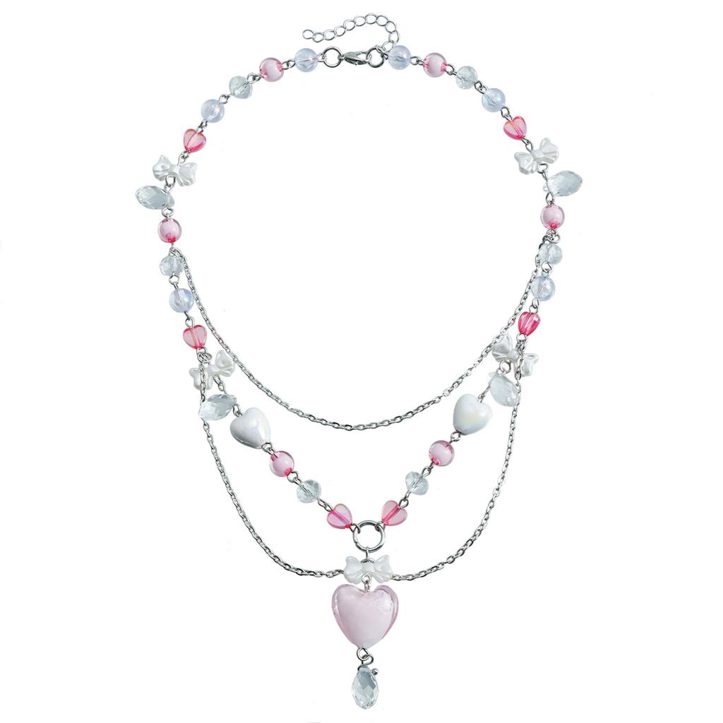 Elegant Multilayer Necklace Heart Pendant Necklace Stylish Neck Jewelry Unique Necklace Perfect Gift for Fashion Lover