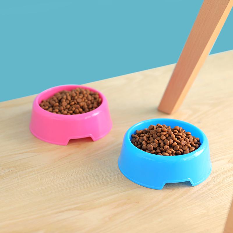 Цветная круглая пластиковая миска для домашних животных для собак и кошек