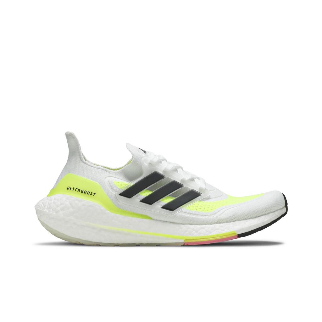 adidas UltraBoost 21 'Белый Солнечно-желтый' (унисекс) Беговые кроссовки Cloud White / Core Black / Solar Yellow FY0377