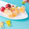 1 Set Fruit Fork Cute Cartoon Non-slip Reusable Easy To Clean Decorative Plastic Snack Cake
