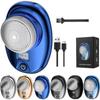 Mini Portable Electric Shaver Travel Essentials Quick Charging Digital LED Display Type C Rechargeable Shaver Men's Silver, Blue, 1 Piece