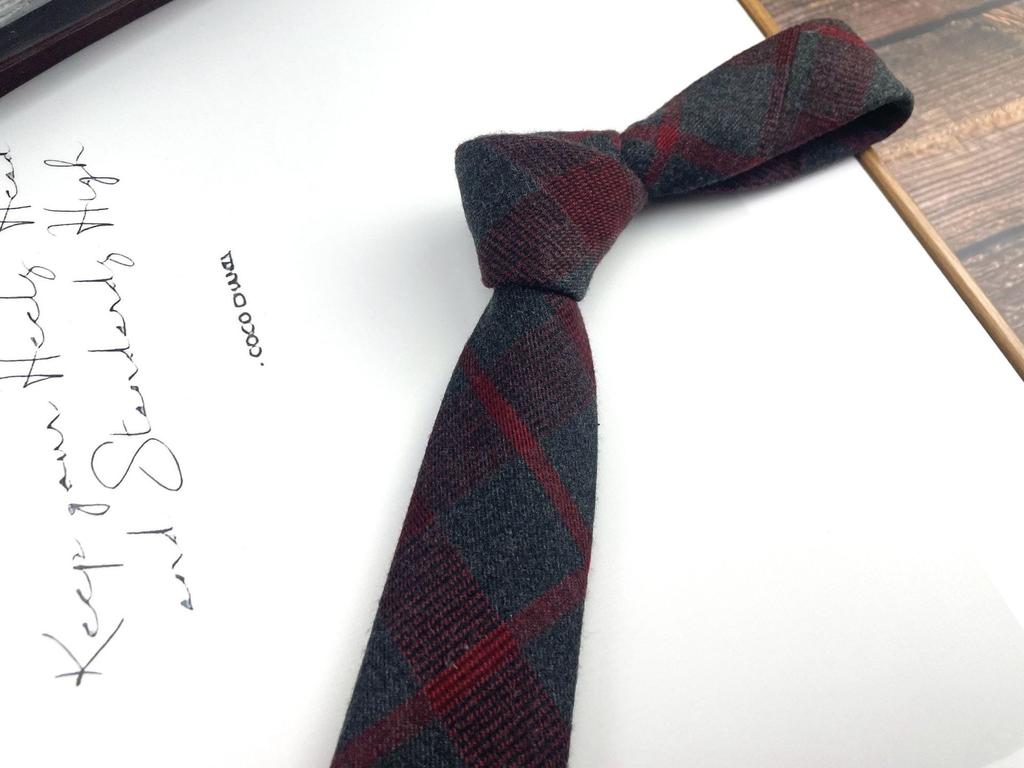 Men'S And Women'S Japanese Retro British 6Cm Narrow Tie Coffee Color Gray Blue Casual Grid, Get Married At Work