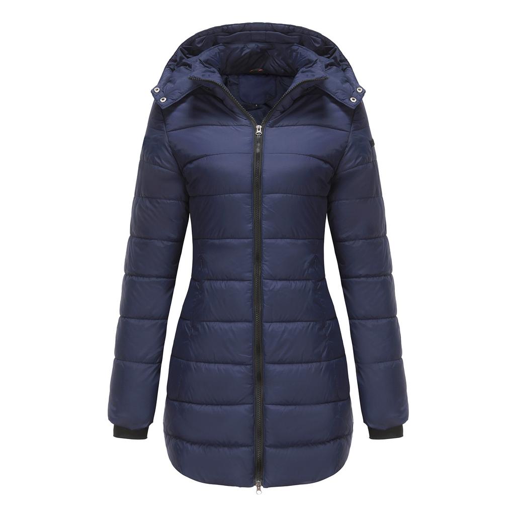 Women's Waterproof Cotton Loose Jacket, Autumn Winter Long Sleeve Parka Warm Cotton Coat, Detachable Hood, Multiple Colors Available