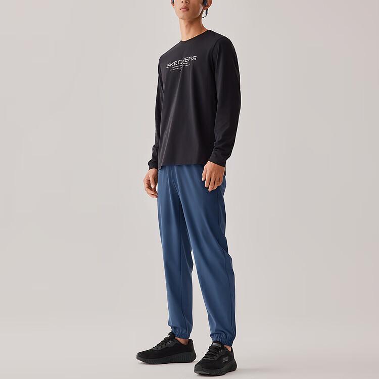 Skechers Спортивные брюки с защитой от солнца, дышащие, сужающиеся, вязаные, мужские, цвет Глубокое море, P225M090-0079