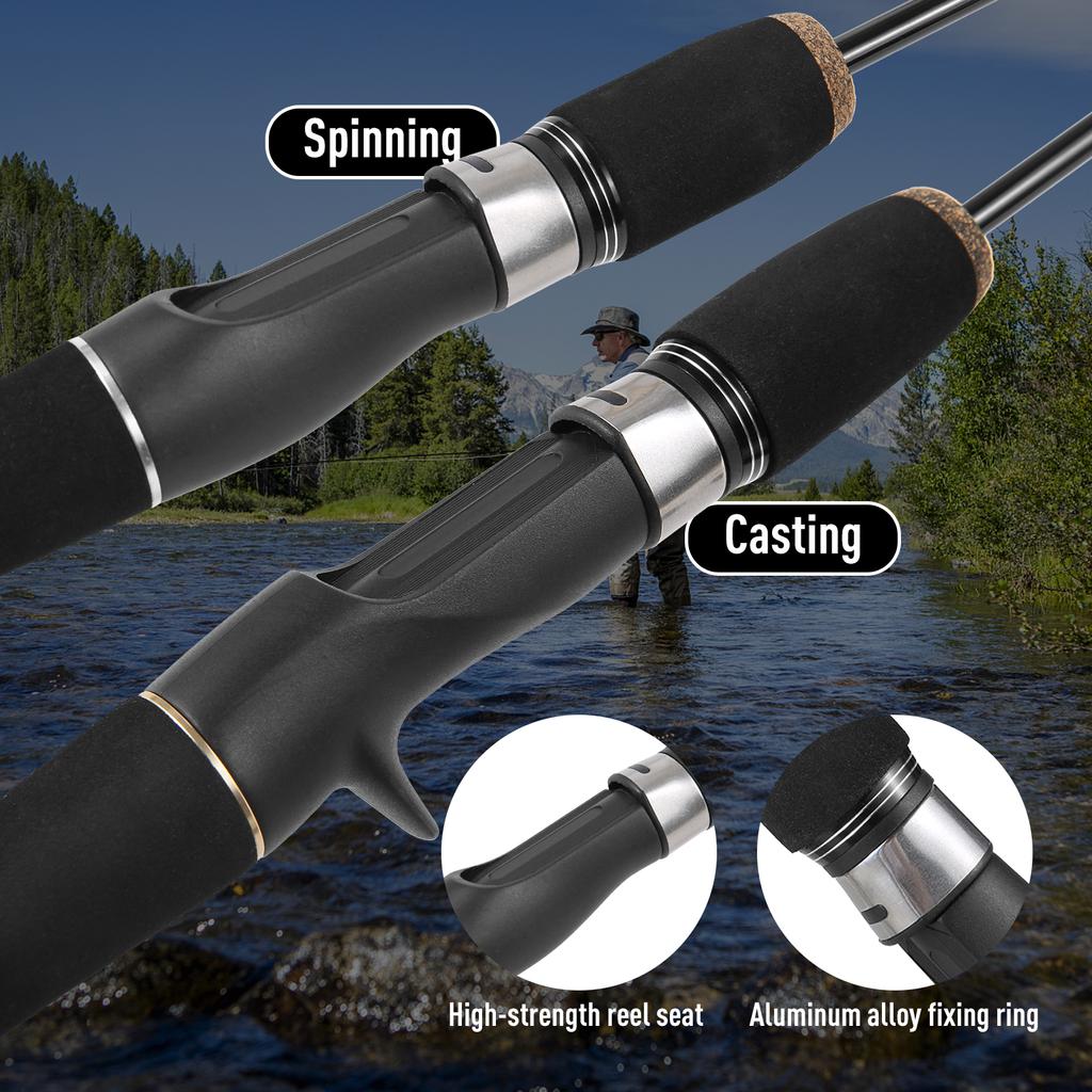 1.68m / 1.8m Lightweight Carbon Fiber Casting/Spinning Fishing Rod Lure Fishing Rod Fishing Pole