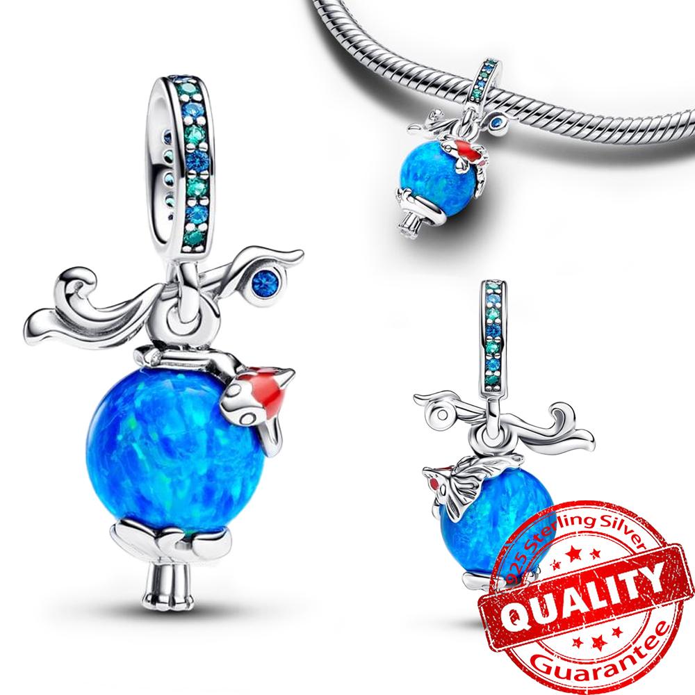 Медные бусины-морские звезды и подвеска-шарм в виде бабочки и стрекозы, подходят для браслета-змейки, бутикового ожерелья, синяя подвеска, подарок