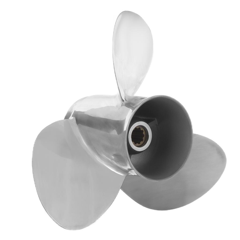 10 1 4x12in Boat Outboard Propeller 3 Blades 10T RH Stainless Steel Replacement for Suzuki Engines 20‑30HP