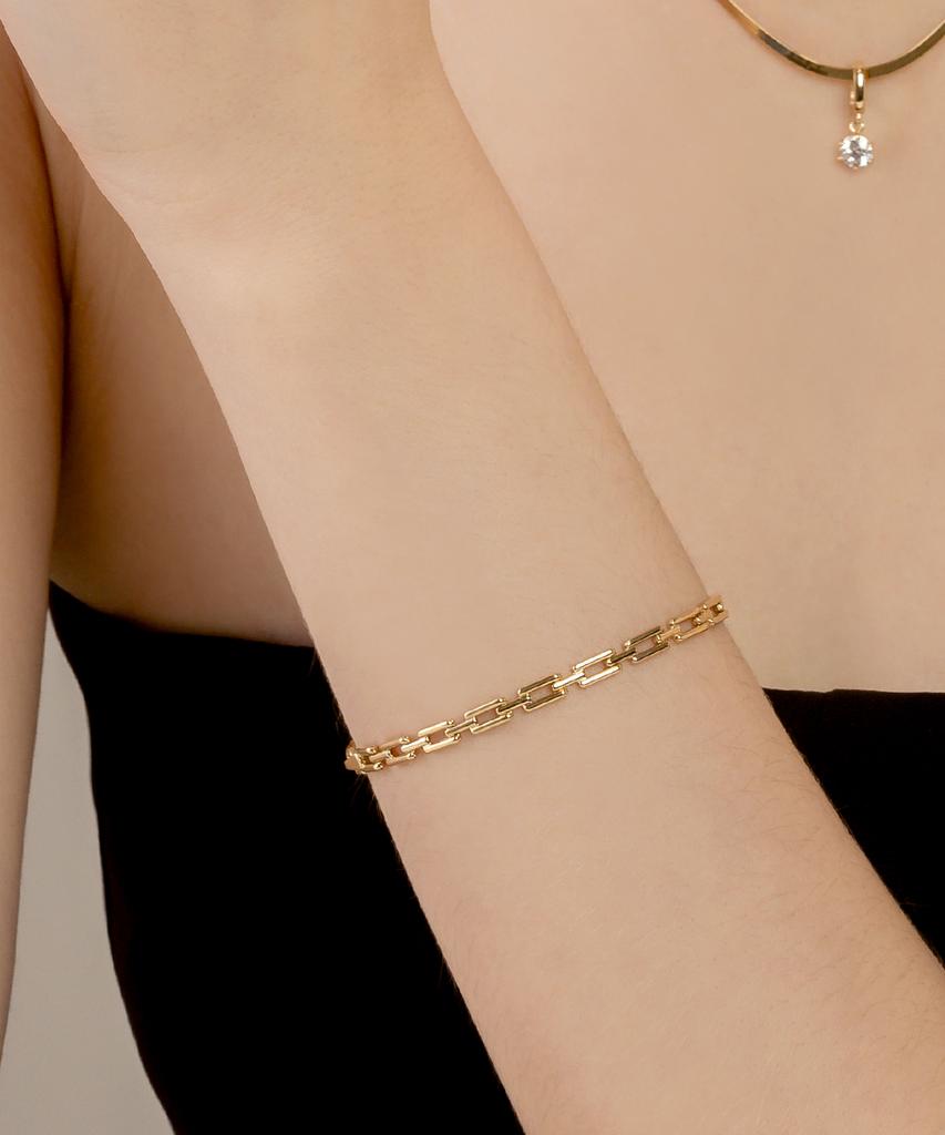 Mcel 14K Luce Square Chain Bracelet