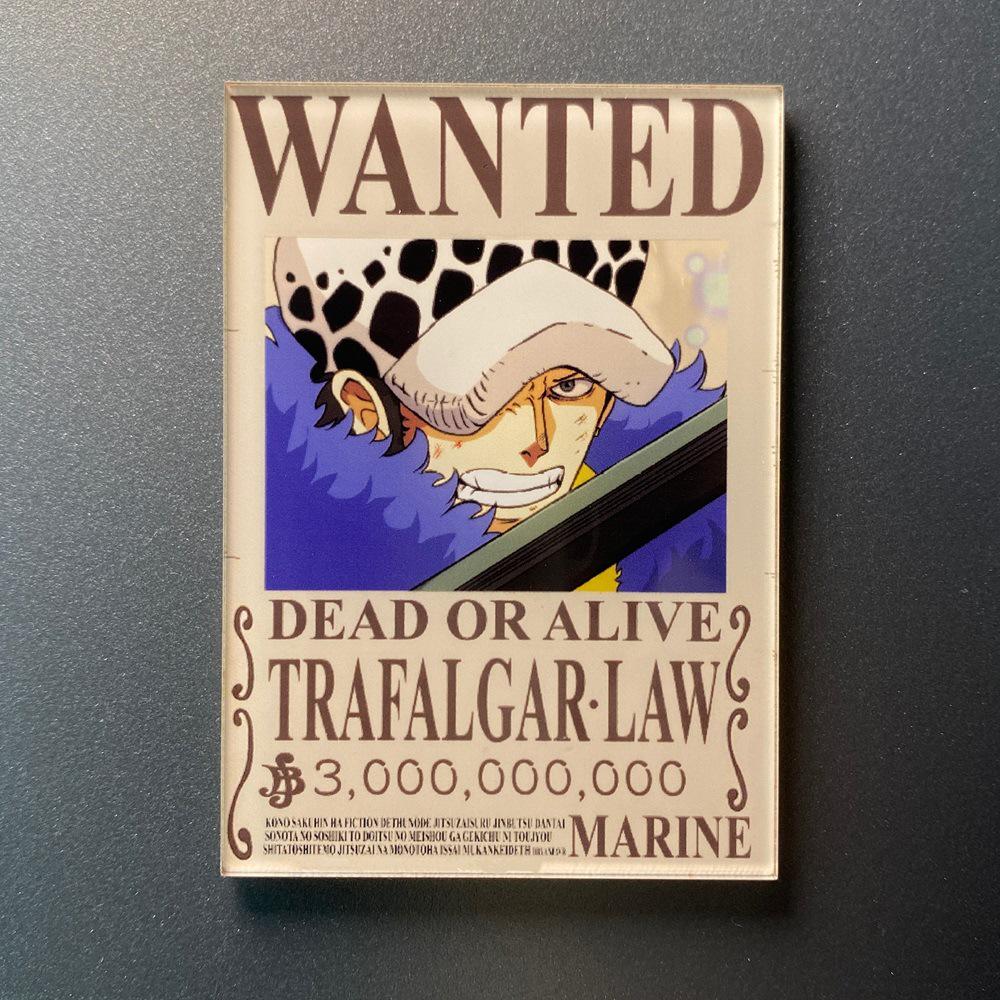 Creative One Piece Wanted Poster Magnet - Anime Cartoon Fridge Decor & Message Sticker
