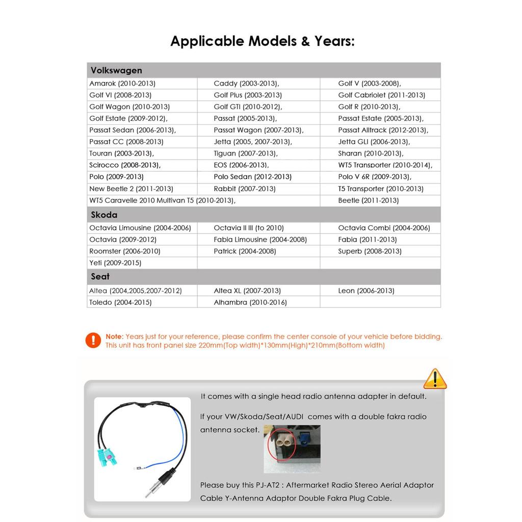 Hizpo 8" 2 Din Multimedia Player for Volkswagen Golf 5 Transporter VW Passat B6 Polo Jetta Skoda Seat Android 13 Intelligent Carplay Car Radio GPS