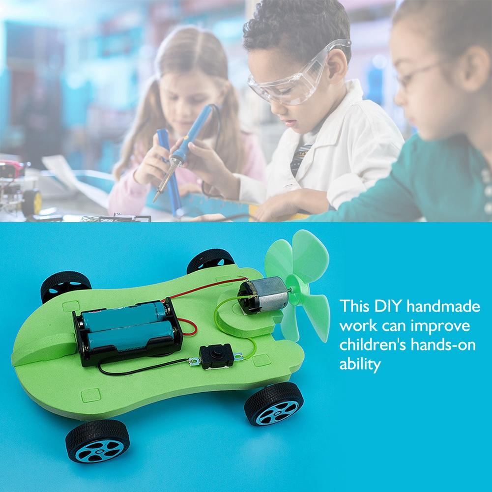 Educational DIY Wind Power Car Model Children Handmade Assembling Toy