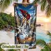 Forest Nature Theme Beach Towel Personalized Custom Name & Text Soft Quick Dry Beach Towel for Swimming Travel