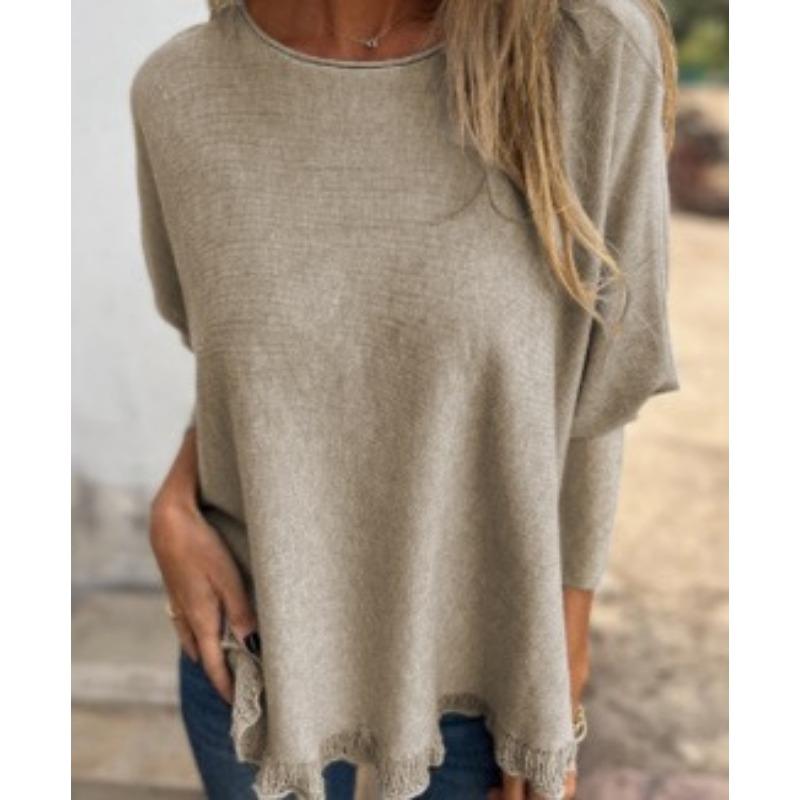 Осенне-зимний женский свитер, свободный, с длинным рукавом, трикотажная нижняя рубашка