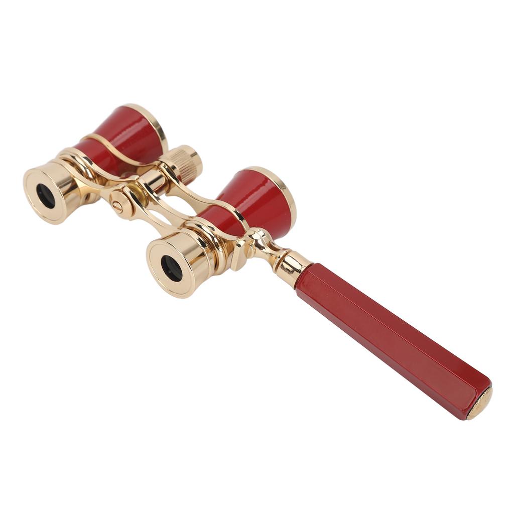 Opera Glasses Binoculars with Handle 3X25 Metal Portable Theater Glasses for Watching Drama Stage Play Art Performance