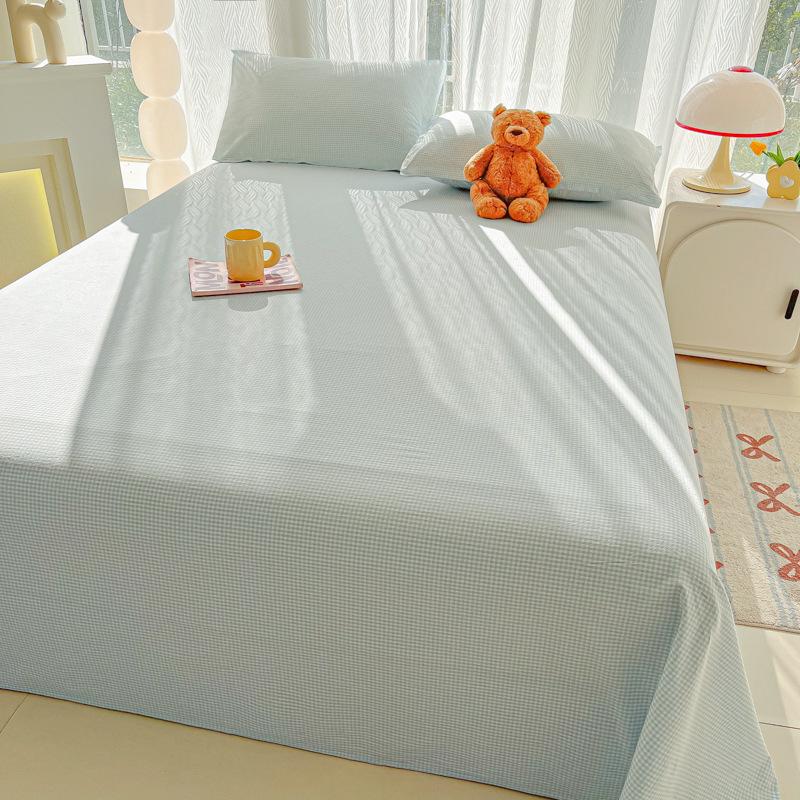 Class A maternal and infant grade washed cotton sheets single piece sandpaper quilt single three-piece set bed hat cover printed pillowcase