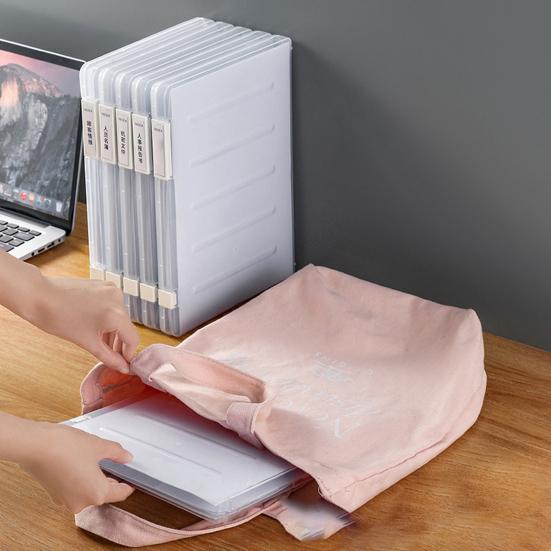 Коробка для файлов с крышкой Видимая конструкция с пряжкой Хорошая гибкость Легко чистится Пыленепроницаемый Прозрачный футляр для бумажных файлов формата A4 Офисные принадлежности
