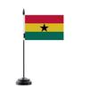 Drapeau De Table - Ghana - 14 X 21 Cm - Polyester - Mât En Plastique - Impression Recto/verso