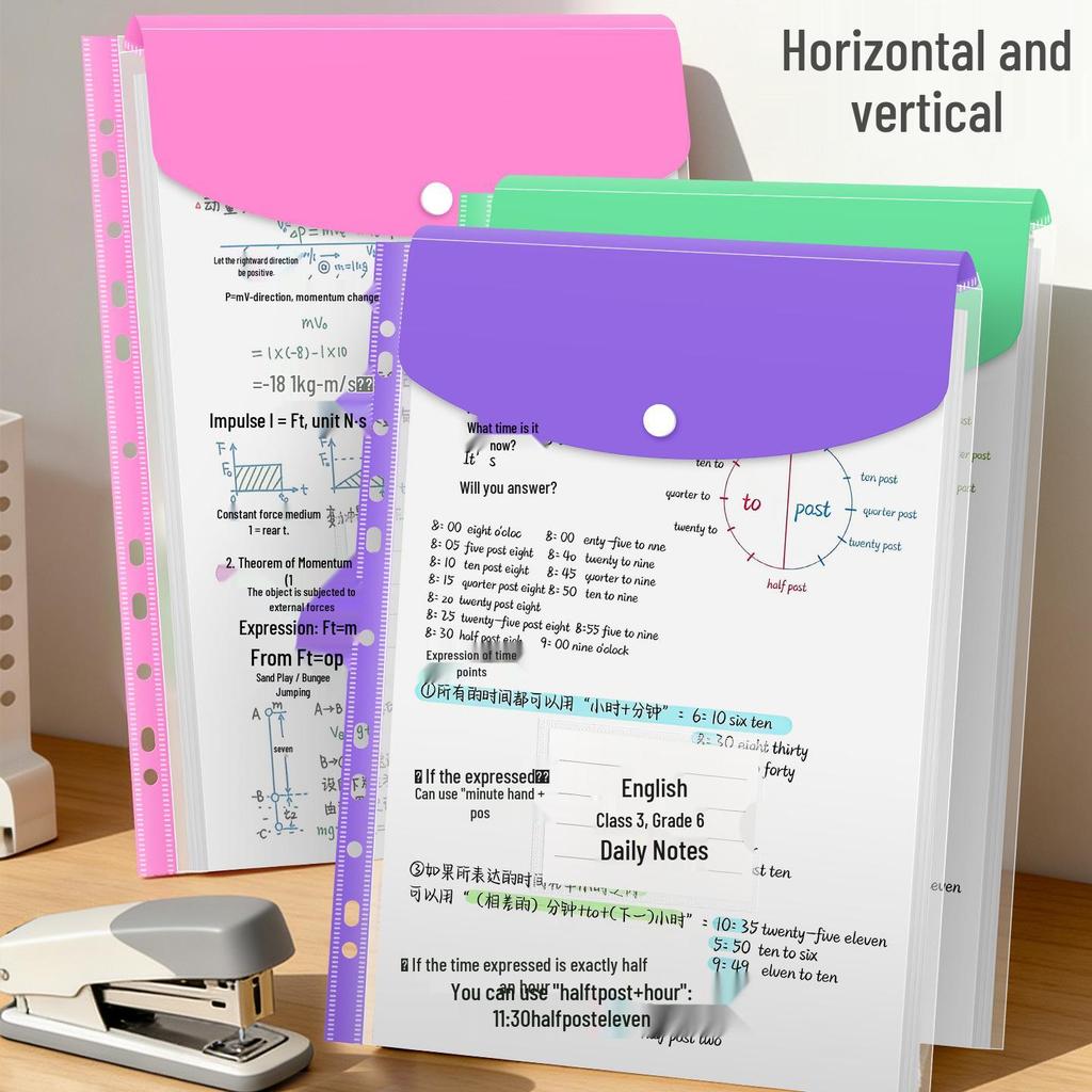 A4 Document Storage Folder - Test Paper & Data Clip Album