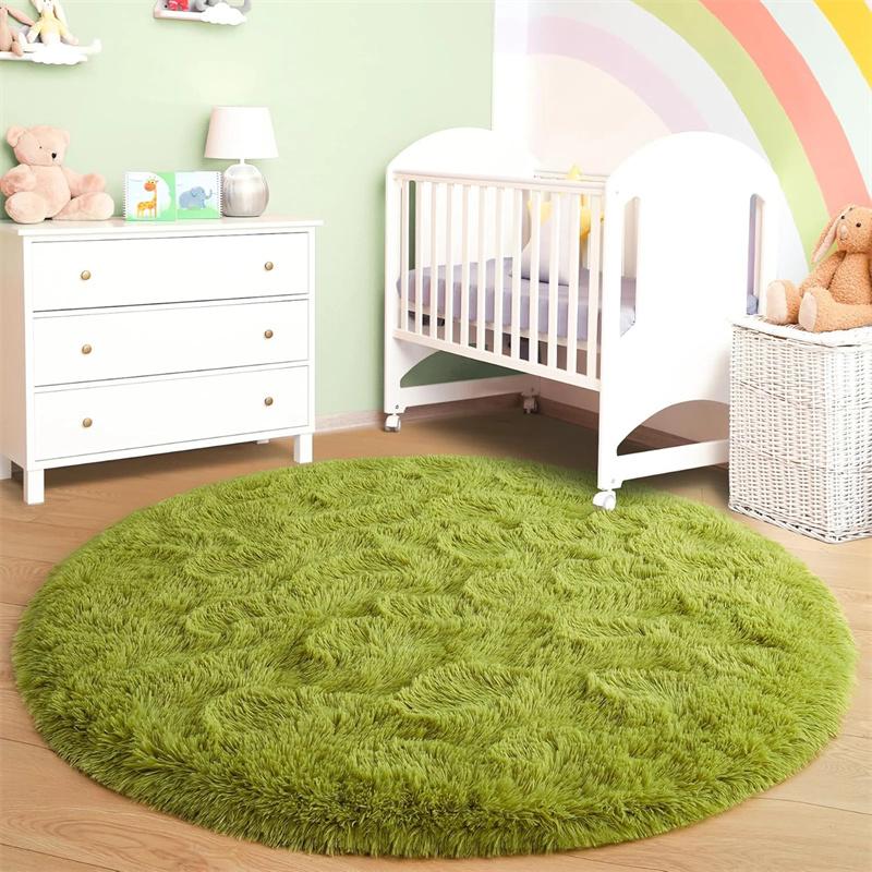 Plush Carpets Fluffy Ultra Soft Indoor Modern Area Rugs Living Room Play Mats Fluffy Round Rugs For Girls Bedroom
