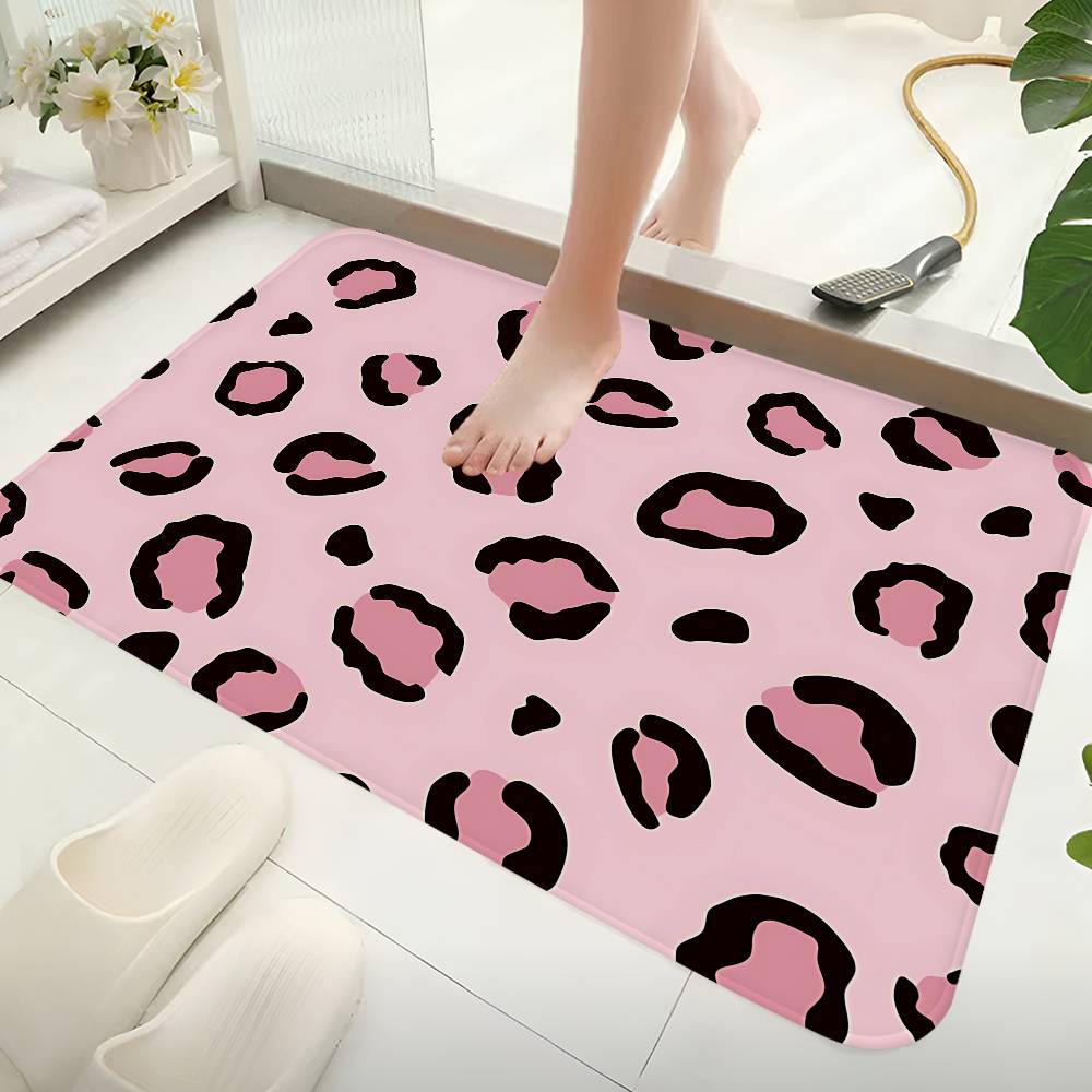 Anime Leopard print Kitchen Mat Kids Room Bedroom Decoration Balcony Anti-Slip Doormat Living Room Alfombra