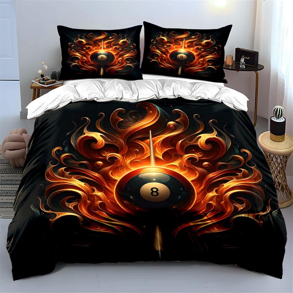 Fiery eight-ball design. Bedding sets Duvet cover sets Duvet covers Pillowcases(1 * Duvet Cover 2 * Pillowcases without duvet insert)
