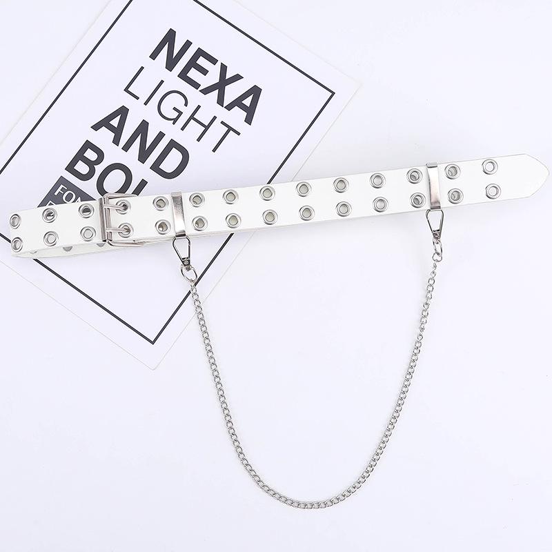 Chic Women's Double Eyelet Belt - European & American Fashion, Korean Style, Elegant All-Match Accessory