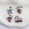 Silly Goose Club Enamel Pins Cartoon Ducktor Honk Animal Brooch Lapel Badge Cute Fun Halloween Duck Jewelry Gift for Friends