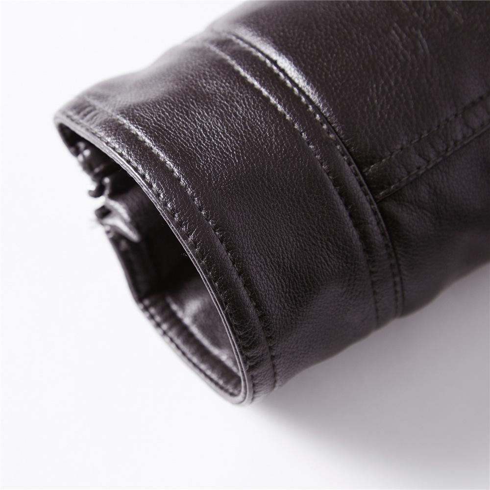 Men's Leather Jacket Men's Pu Coat Stand Collar Slim Motorcycle Suit Plus Velvet Leather Clothing