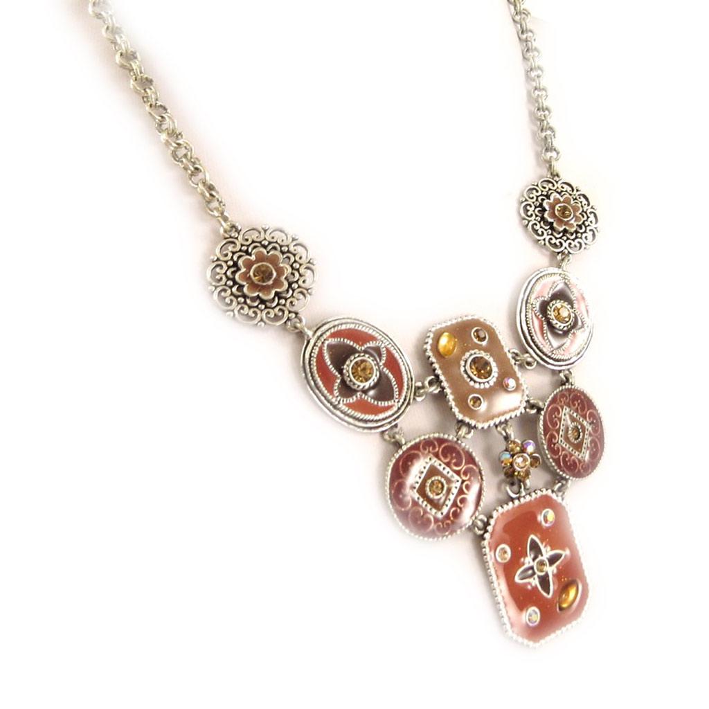 Les Trésors De Lily [C7667] - Mahogany 'Byzance' Designer Necklace