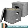 Foldable Vinyl Record Storage Boxes Cotton Linen Fabric Storage Boxes LP Record Organizer  for Home