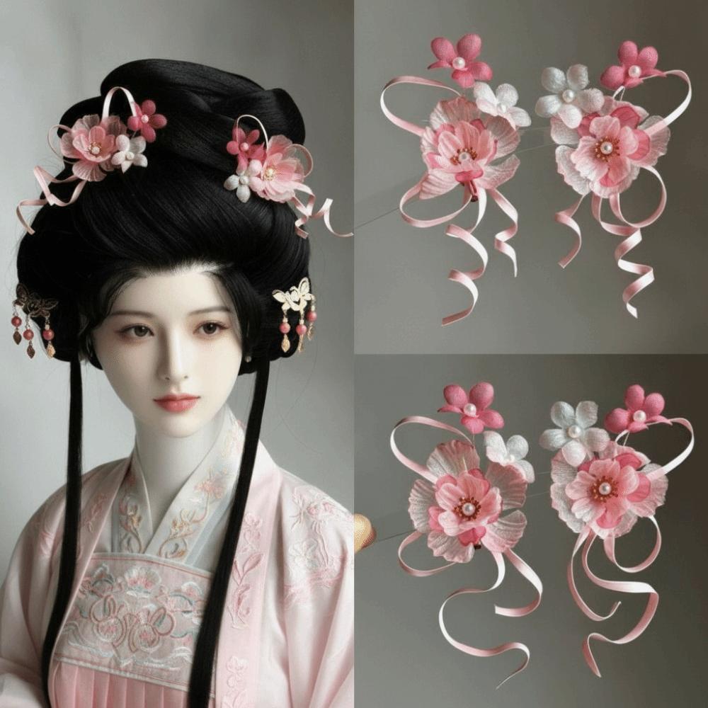 Bow Hanfu Hair Accessories Tassel Chinese Style Hair Clip Flower Hairpin Summer Accessories