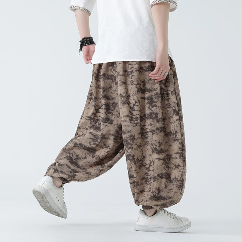 Spring Vintage Harajuku Loose Wide Leg Harem Pants Men Oversized Hip Hop Streetwear Trousers