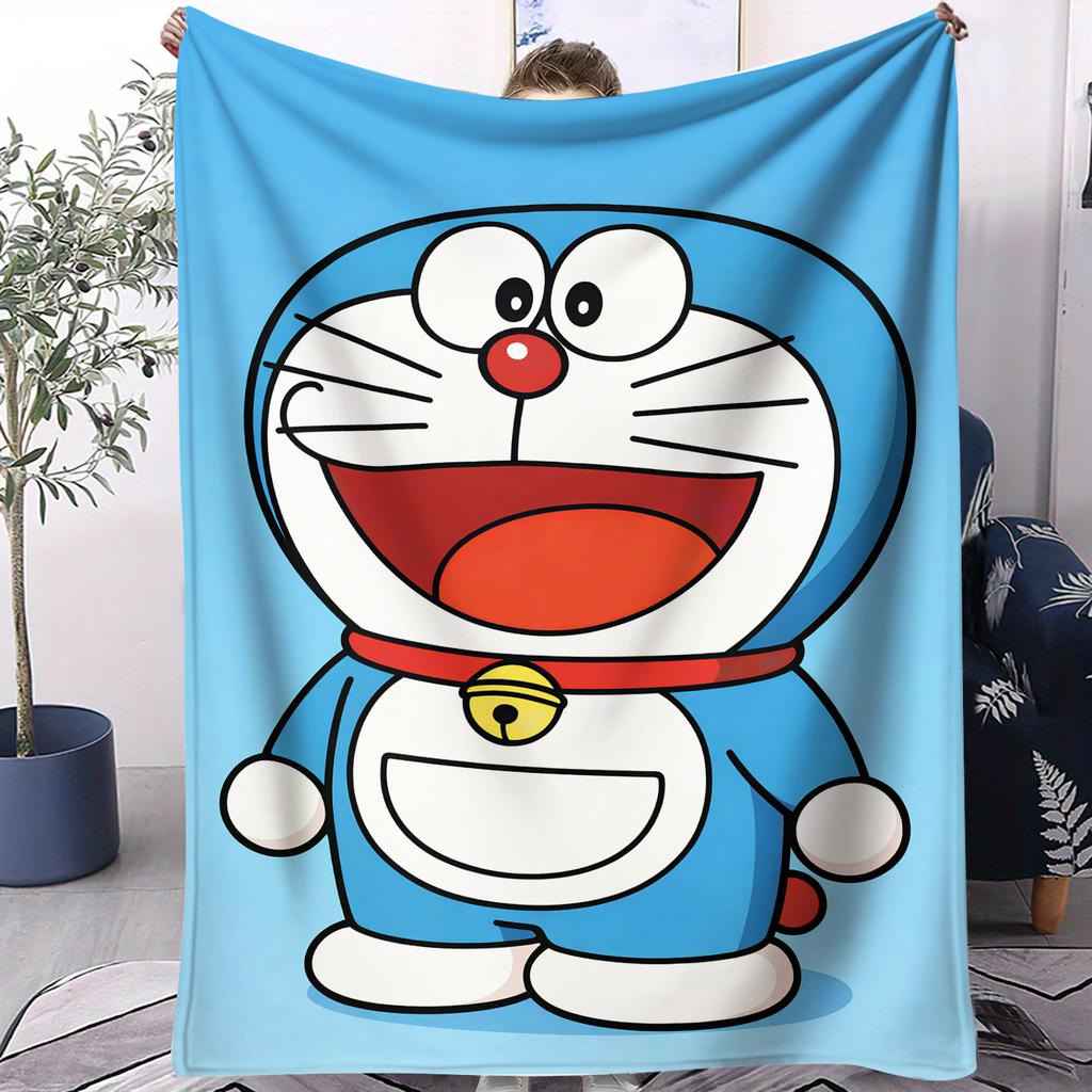 Doraemon Personal Big Head Printed Blanket For Office Travel Comfort Leisure Camp Multifunctional Universal Blanket Gife