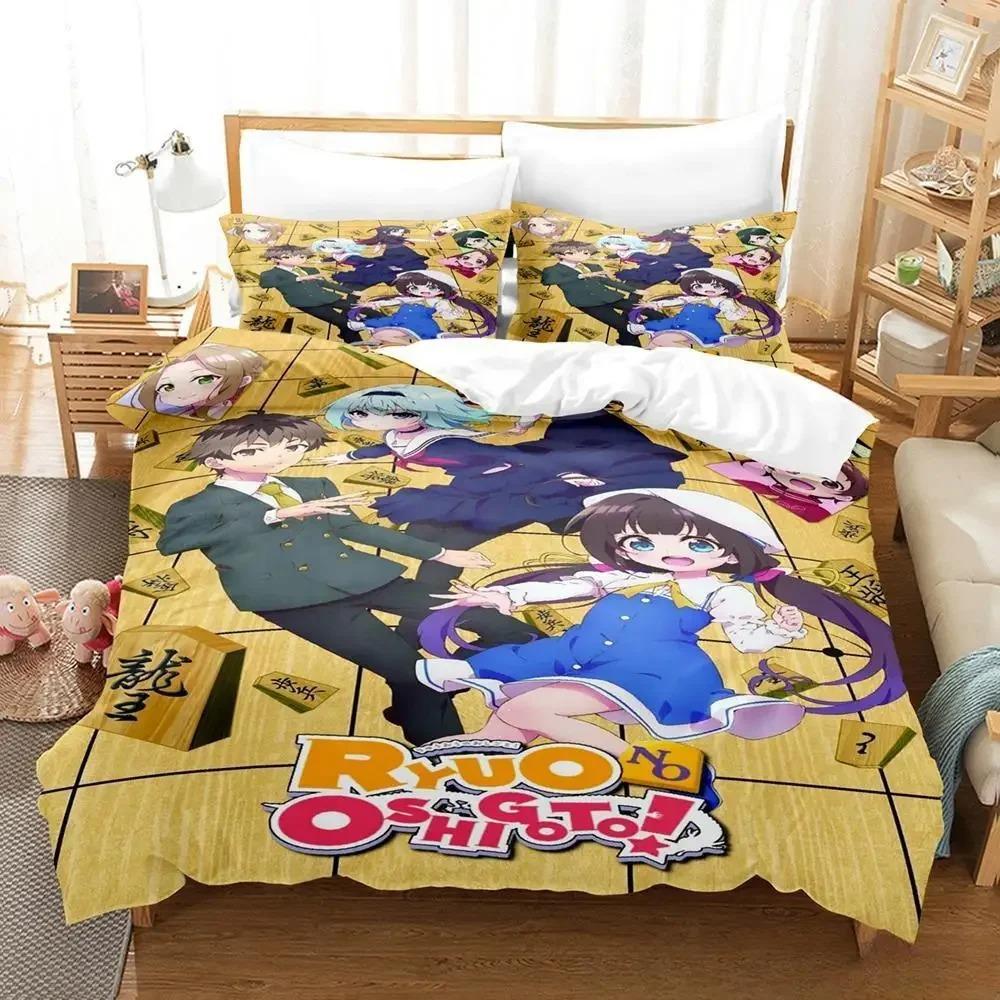 3D Anime The Ryuo's Work Is Never Done! Bedding Set Single Twin Full Queen King Size Bed Set Adult Kid Bedroom Duvet Cover Sets
