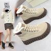 Women's High-Top Shoes Winter New Fleece-lined Warm All-Matching Big Cotton Shoes Platform Casual Shoes Tide