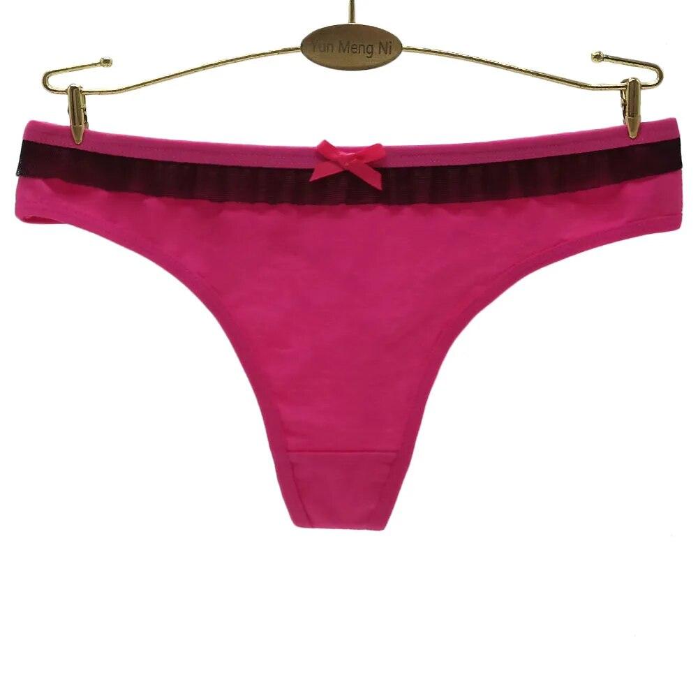 Женские трусики-стринги, женские стринги, сексуальное женское белье, женское хлопковое нижнее белье для женщин, однотонные трусики Tanga Mujer, 6 шт./лот