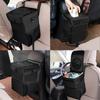 Vehicle Storage Tool Car Trash Can with Lid Storage Pockets Auto Rear Seat Garbage Can Organizer Large Capacity Trash Bin