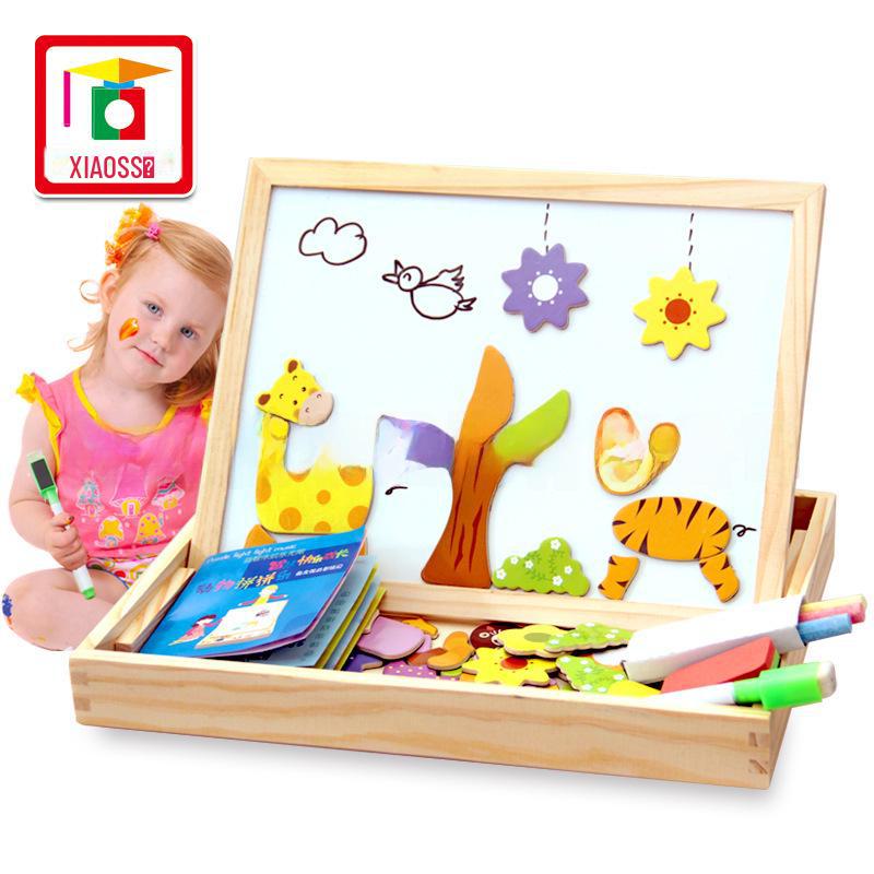 Little Master Educational Magnetic Animal Puzzle & Double-Sided Drawing Board