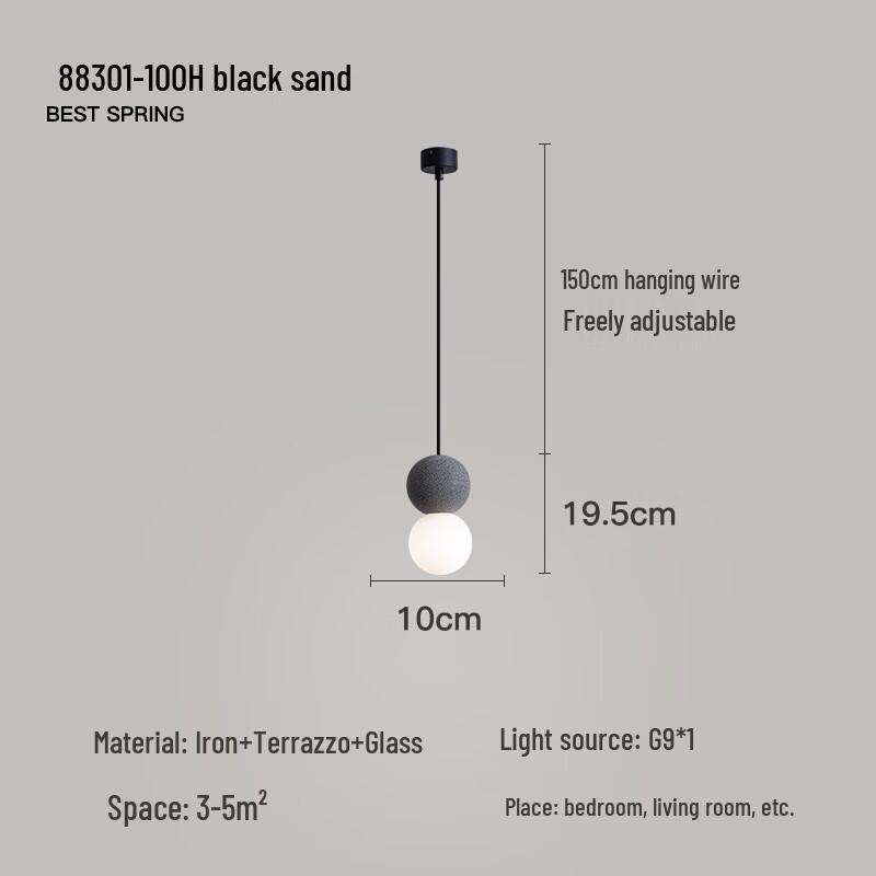 UOSU Nordic Memphis Round Pendant Light with 3-Color Dimming