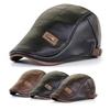 Винтажный мужской берет из ПУ кожи, осенне-зимний, с козырьком, плоская кепка, теплая шляпа, береты, кепки газетчика, для активного отдыха, для гольфа