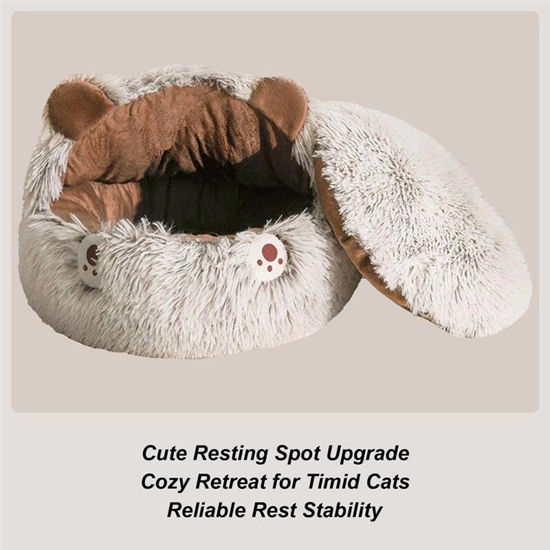Кровать-пещера для кошки закрытая на зиму, для животных, котят, щенков, маленьких собак, теплая, противоскользящая, гнездо, товары для животных, балкон