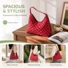 Large Capacity Canvas Tote Bag Lightweight Handbag Soft Polka Dot Shoulder Bag  Commuting