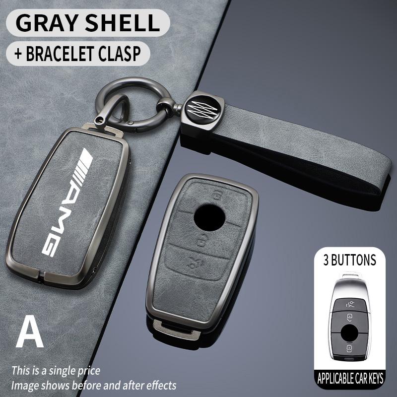 2025 New Zinc Alloy Leather Car Remote Key Case Fob Cover for Mercedes Benz AMG A C E S G GLS CLA Class W213 W203 W211 W205 W177