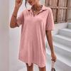 Летние платья с воротником, с коротким рукавом, повседневные, свободного кроя, женские
