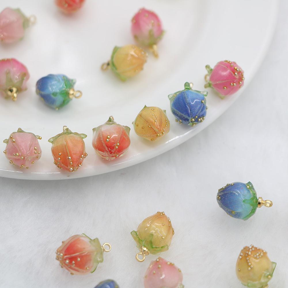 Подвеска для волос из смолы, серьги своими руками, изготовление ювелирных изделий, кулон в виде клубники, аксессуары для украшений своими руками