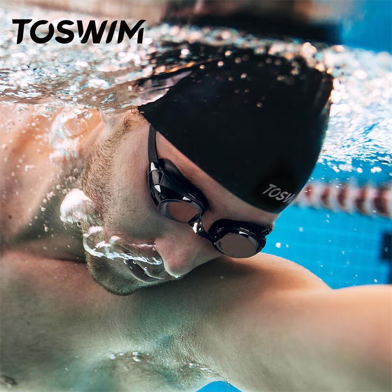 Унисекс силиконовая шапочка для плавания TOSWIM для длинных волос и защиты ушей