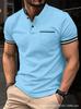 Men's short-sleeve polo shirt with pocket detail, versatile for casual occasions.