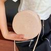 Fashion Round Straw Bags for Women Summer Woven Beach Bag Handmade Crossbody Shoulder Bag Bohemia Messenger Bag Handbag
