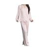Pajama Top and Long Perfect for Staying Birthday Pink Champagne Women's Set, Bottoms, 100% Silk, Open-Front, Loungewear, Pants, Breathable, Casual,